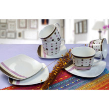 KC-2576 Haonai Wholesale square shape ceramic coffee set